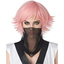 California Costumes Womens Halloween Feathered Cosplay Wig, Rose Pink, One-Size