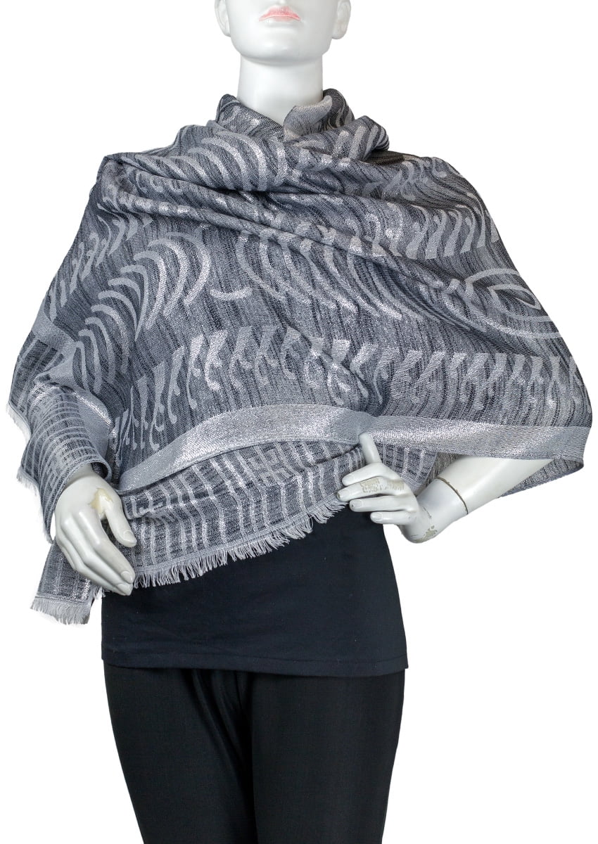 Adult Women's Geometric Circle Metallic Shawl
