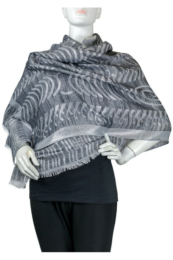 Adult Women's Geometric Circle Metallic Shawl