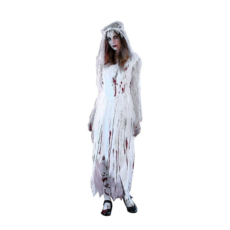 Halloween Costumes Women's Ghostly Bride Adult, Size: Medium, White