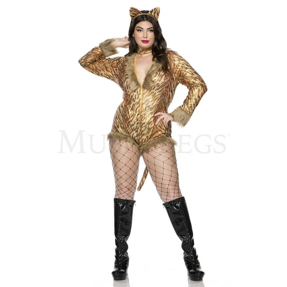 Adult Women's Plus Size Seductive Tiger  Costume