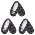 thumbnail image 1 of BambooMN Women's Heart Stripes Slippers Non-Slip Grips - Black Stripes - Large - 3 Pairs, 1 of 7