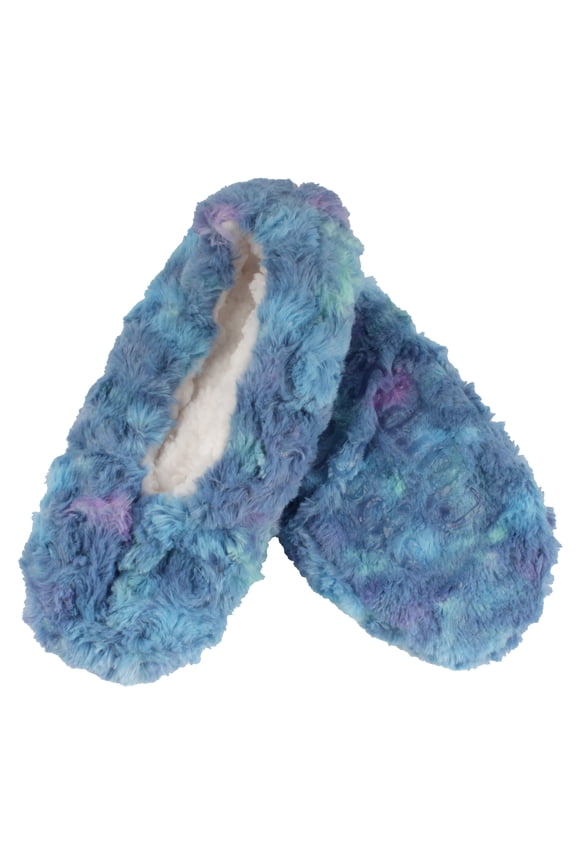 Adult Women's Soft Warm Cozy Fuzzy Multicolor Slippers Non-Slip Socks, Berry Blend, Medium 1 Pair