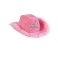 thumbnail image 1 of Adult Womens Blinking Pink LED Cowboy Hat with Tiara, 1 of 2