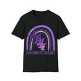 thumbnail image 1 of Adult Womens Boho October Stop Domestic Violence T-Shirt, Purple Rainbow, 1 of 3