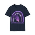 thumbnail image 1 of Adult Womens Boho October Stop Domestic Violence T-Shirt, Purple Rainbow, 1 of 3