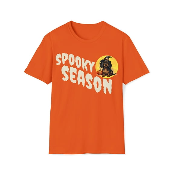 Adult Womens Halloween Doxie Pumpkin Shirt, Dpooky Season Dachshund Top