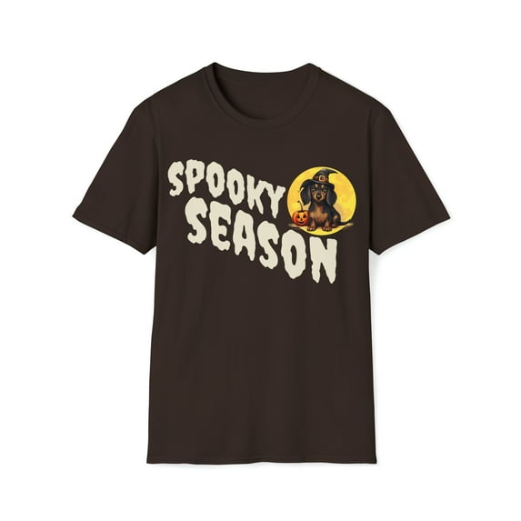 Adult Womens Halloween Doxie Pumpkin Shirt, Dpooky Season Dachshund Top