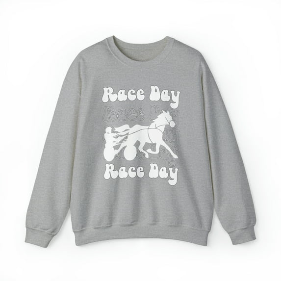 Adult Womens Harness Race Day Crewneck Sweatshirt, Harness Racing Shirt