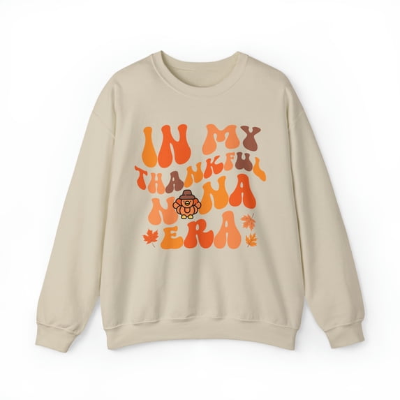Adult Womens In My Thankful Nana Era Thanksgiving Crewneck Sweatshirt