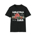 thumbnail image 1 of Adult Womens Retro Christmas Farm T-shirt, Nostalgic Country Christmas Barn, 1 of 3