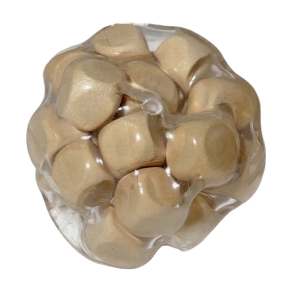 Adult Wooden Core PU-Coated Fidget Ball | Silent Hand Squeeze, Stress Relief, Home Office, One-Hand Grip, Handmade