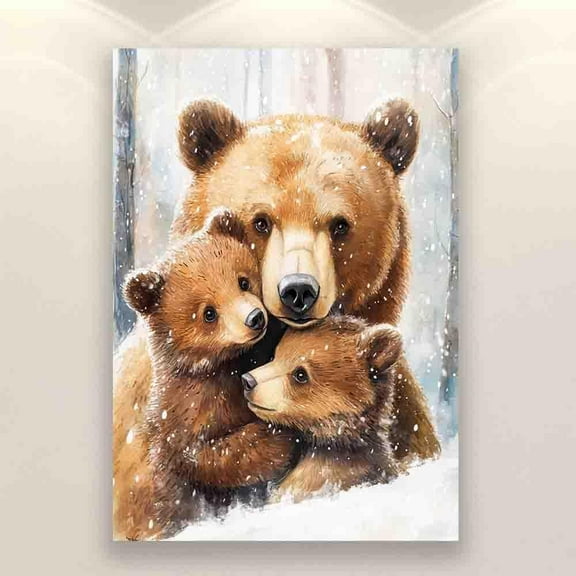 Adult Wooden Educational Puzzle 500 Pieces Bear with Cubs Holiday Fun And Modern Summer Home Decor