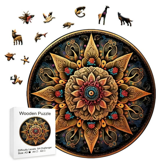 Adult Wooden Flower Puzzle | Irregular Floral Jigsaw Puzzle with Unique Shape, Creative Gift Box for Family & Friends' Birthday - 5-Hour Immersive Challenge