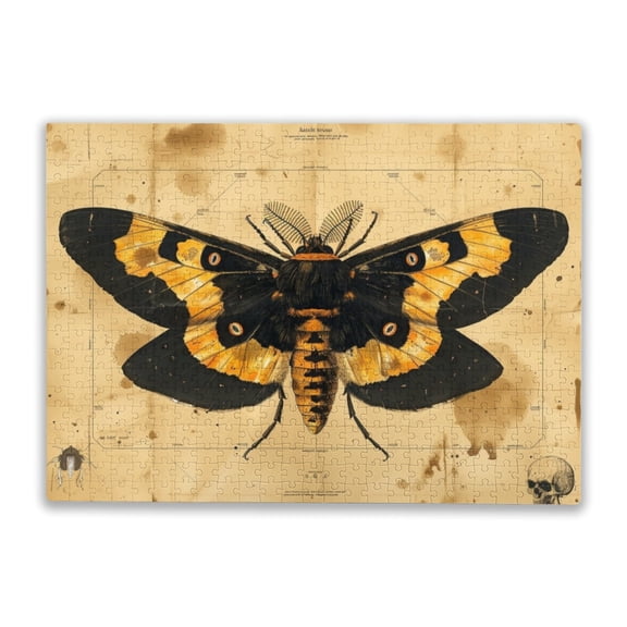 Adult Wooden Puzzle 500 Pieces Puzzle Death's-Head Moth For Players Who Like To Challenge The Difficult And Unlock More Complex Patterns In Hd