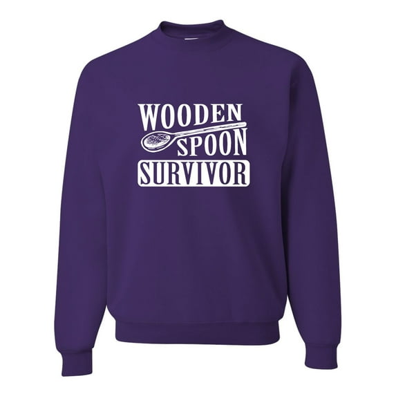 Adult Wooden Spoon Survivor Funny Sweatshirt Crewneck