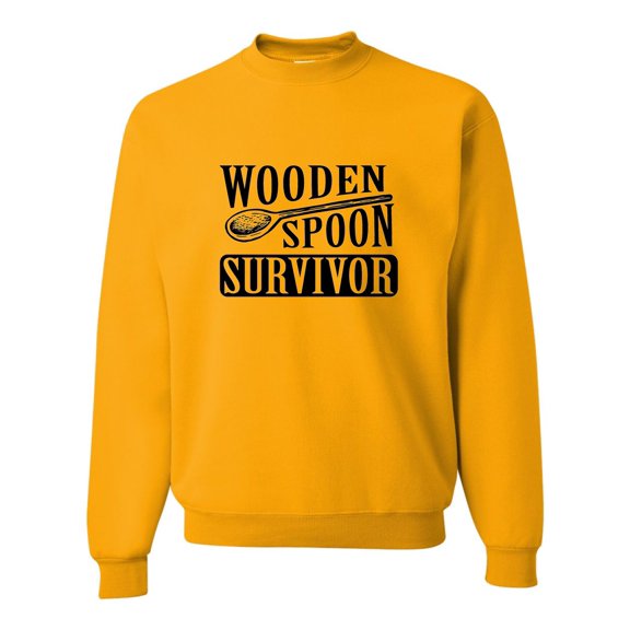 Adult Wooden Spoon Survivor Funny Sweatshirt Crewneck