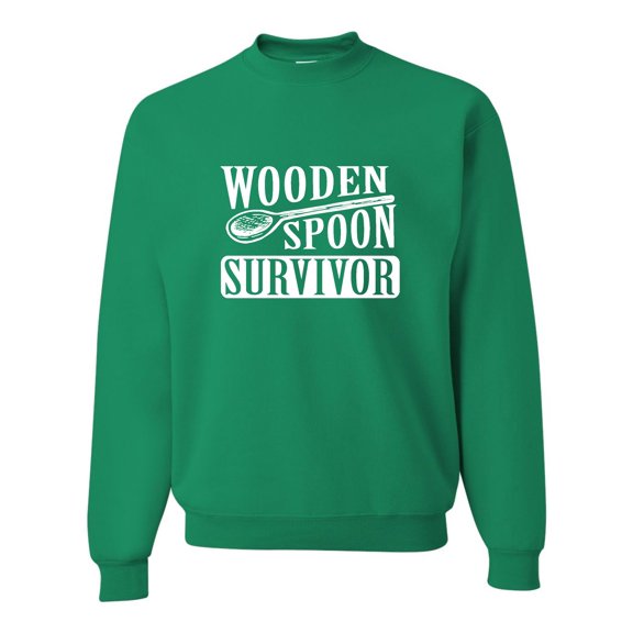 Adult Wooden Spoon Survivor Funny Sweatshirt Crewneck
