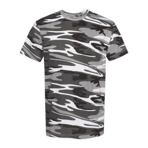 Adult Woodland Camouflage Short Sleeve T-Shirt , Urban Woodland , 3XL