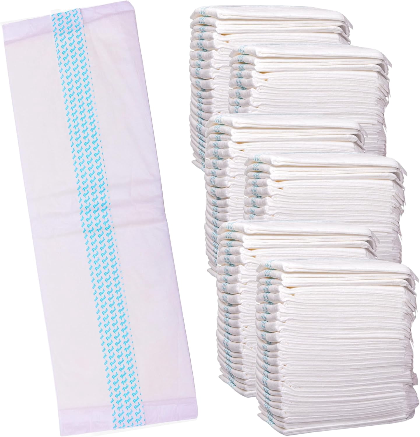 Adult XL Incontinence Booster Liner Pads with Adhesive [Extra Large 7''x17''] Extra Absorbent Diapers Insert Pad for Overnight Protection for Men and Women - Disposable, Soft Comfortable(180)