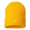 thumbnail image 1 of Adult Yellow Duck Embroidered Cuffed Knit Beanie Cap, 1 of 1