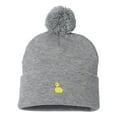 thumbnail image 1 of Adult Yellow Duck Embroidered Knit Beanie Pom Cap, 1 of 1