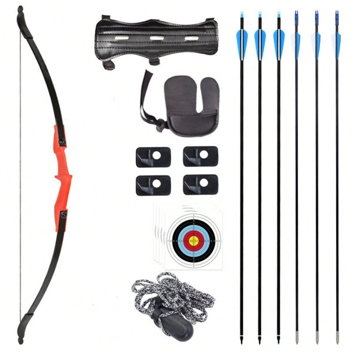 Adult Youth Recurve Bow Kit, 53 Inch 40 LBS Takedown Bow, Universal Left & Right Hand Archery Bow and 6 Arrows for Outdoor Target Practicing