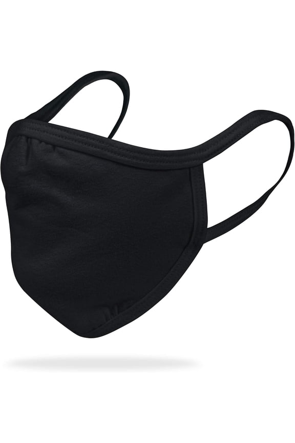Youth Reusable 2-Layer Cotton Face Mask Black (24 Pack)