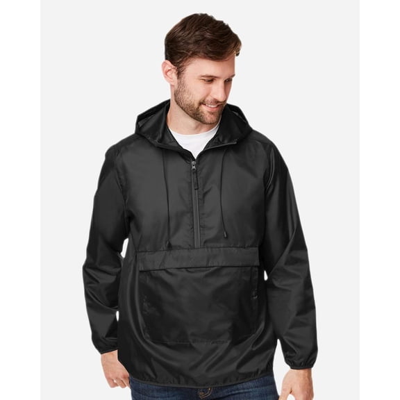 Team 365 TT77 Unisex Zone Protect Packable Anorak Jacket-Black-XL