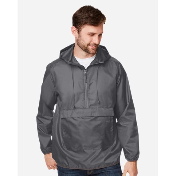 Team 365 TT77 Unisex Zone Protect Packable Anorak Jacket-Sport Graphite-L