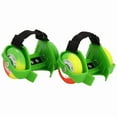 thumbnail image 1 of Adult and Children's Wind and Fire Wheel Rampage Shoes Colorful PU Glowing Roller Skating Popular Flash Roller Skating(Green), 1 of 4