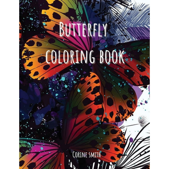 Adult coloring book - Flower with butterflies, (Paperback)