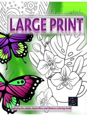 Adult coloring books LARGE print, Coloring for adults, Butterflies and ...