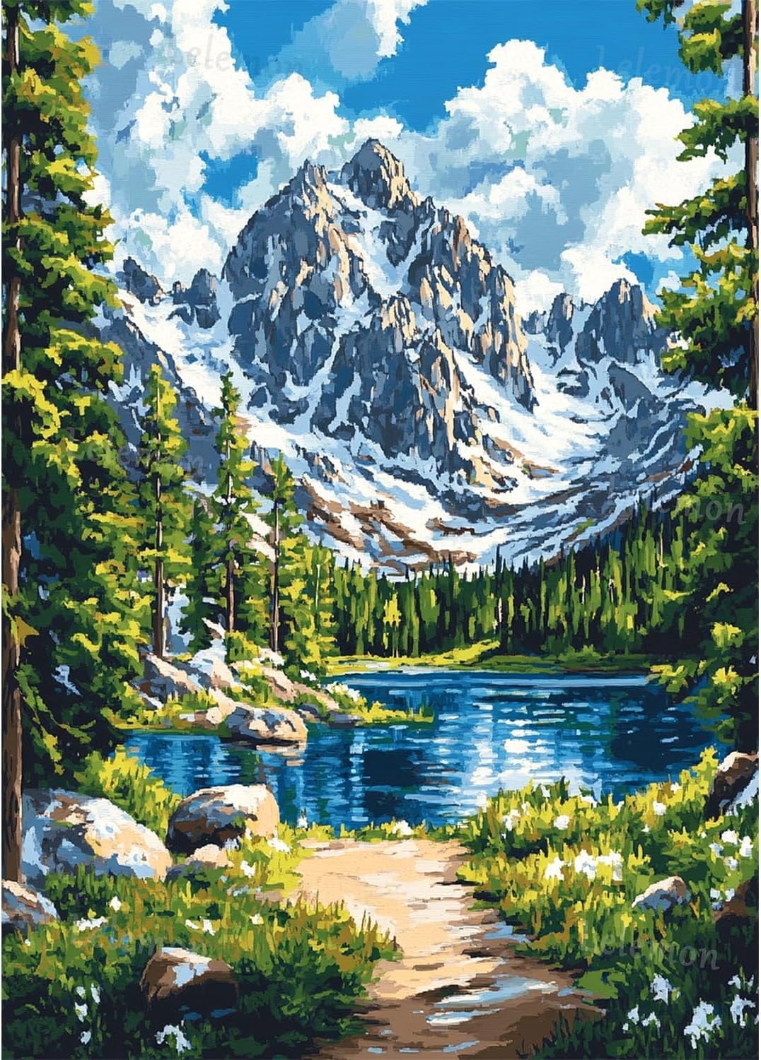 Adult diamond art set, adult diamond painting set, Yellowstone National Park 5D diamond painting set with diamond art accessories, suitable for home wall decoration 16 x 20 inches frameless