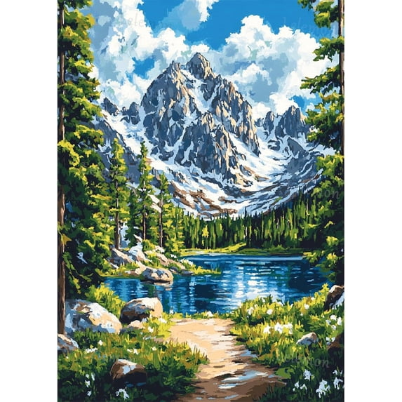 Adult diamond art set, adult diamond painting set, Yellowstone National Park 5D diamond painting set with diamond art accessories, suitable for home wall decoration 16 x 20 inches frameless