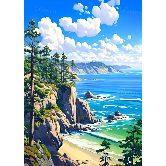 Adult diamond art set, adult diamond painting set, Yellowstone National Park 5D diamond painting set with diamond art accessories, suitable for home wall decoration 16 x 20 inches frameless