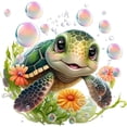 thumbnail image 1 of Adult diamond painting set - 5D diamond art set "Q version turtle", suitable for adults and children beginners, DIY round full diamond diamond dot painting set home wall decoration, 1 of 7