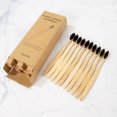 Adult disposable 10 pack 4 toothbrush hotel bamboo charcoal bristle