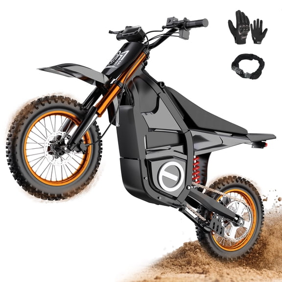 Adult electric off-road motorcycle, 4500-watt electric motorcycle with a maximum speed of 38 mph, equipped with a 48V 23Ah battery and a cruising range of over 100 miles, fitted with 20-inch widened