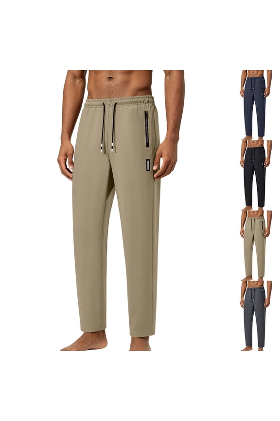 Adult Nylon Open-Bottom Sweatpants with Pockets and Drawstring Waistband