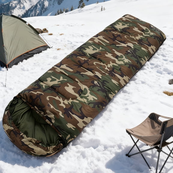 Adult padded sleeping bag 2 pounds, foldable, gift storage bag, waterproof, super warm, zipper/lace, suitable for camping/guest bed/overnight, Fan color