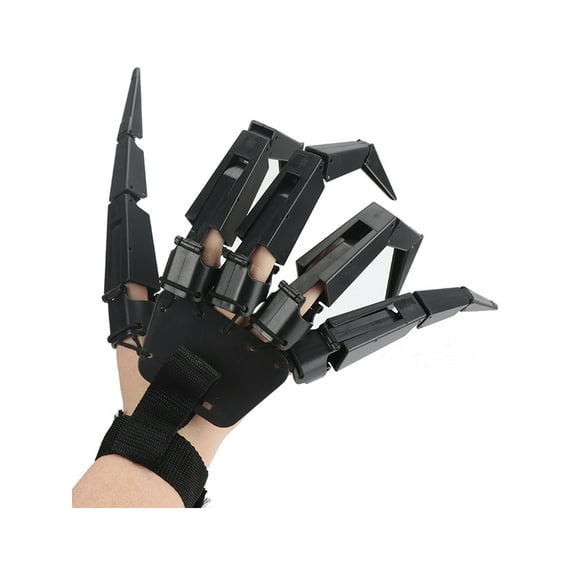 Adult's Black Articulating Fingers Right Hand Glove Costume Accessory
