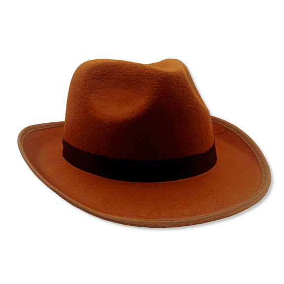 Adult's Brown 20s Gangster Fedora Hat Costume Accessory