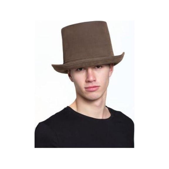 Adult's Brown Leatherlike Top Hat Costume Accessory