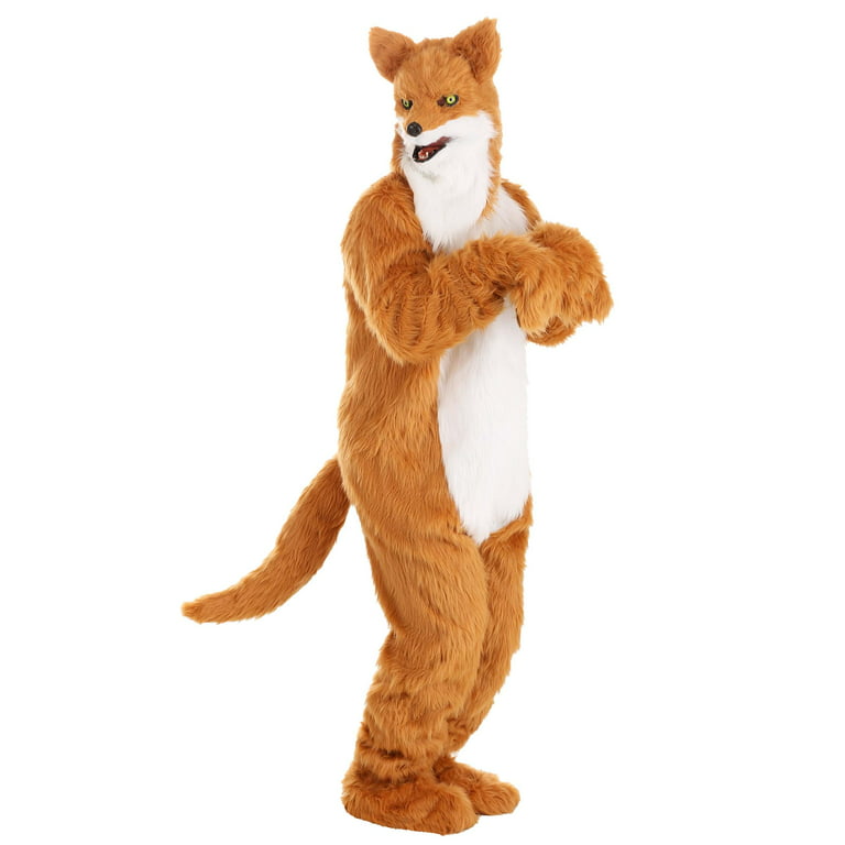 Adult Mascot Fox Costume with Mouth Mover Mask