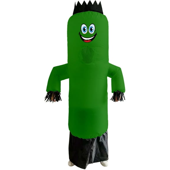 Adult's Green Inflatable Create A Face Air Dancer Costume