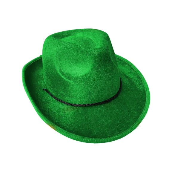 Adult's Green Velvet Gangster Cowboy Hat Costume Accessory