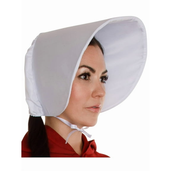 Adult's Handmaid White Bonnet With Peak Costume Accessory