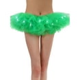 thumbnail image 1 of Adult's LED Light Up 5 Layered Tulle Tutu Mini Skirt, Green, 1 of 2