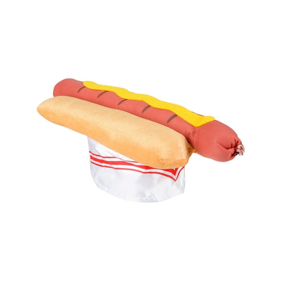 Adult's Plush Hotdog Vendor Hat Costume Accessory